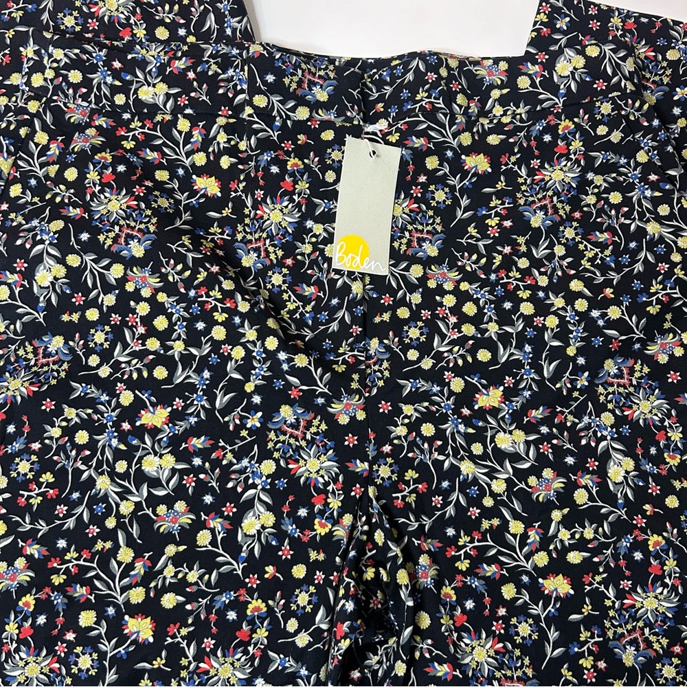 NWT Boden Wildflower Paisley Print Bi-Stretch Straight Leg Trousers (size 14) - Picture 2 of 10
